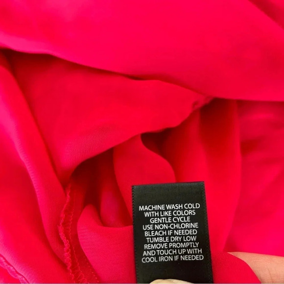 Torrid Valentine’s Day Chic Red Chiffon Heart Flowy Long Sleeve Peplum Blouse - Picture 7 of 8